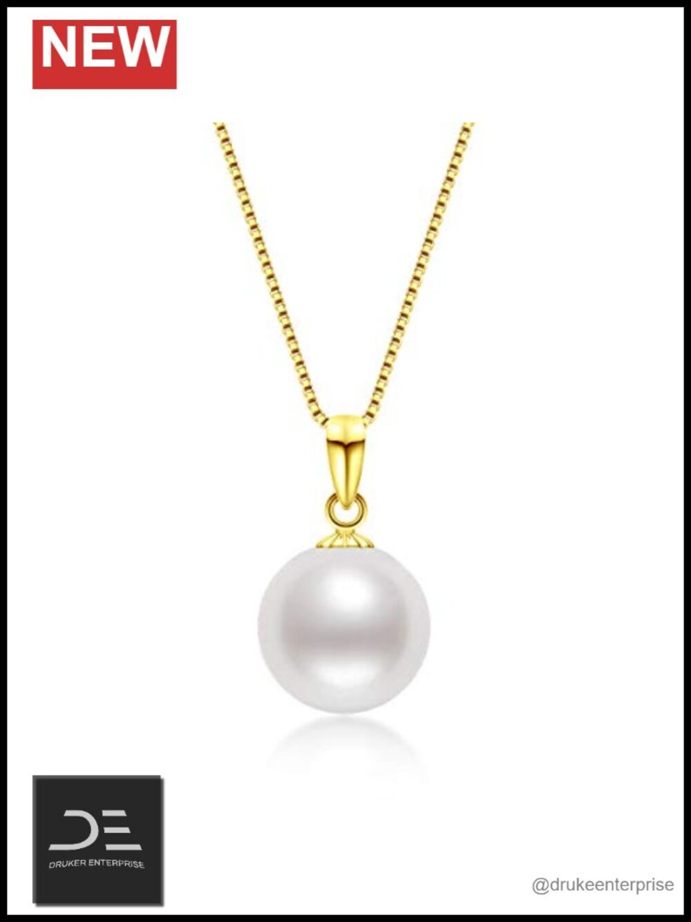 18K Gold Freshwater Pearl Pendant Necklace Women